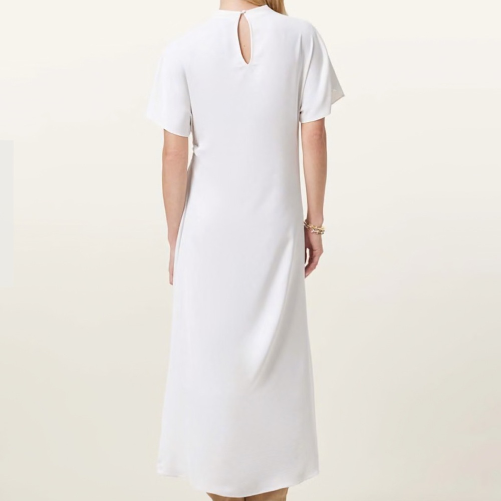 All Saints White Asymmetrical Ruched Sheath Dress - Picture 3 of 4